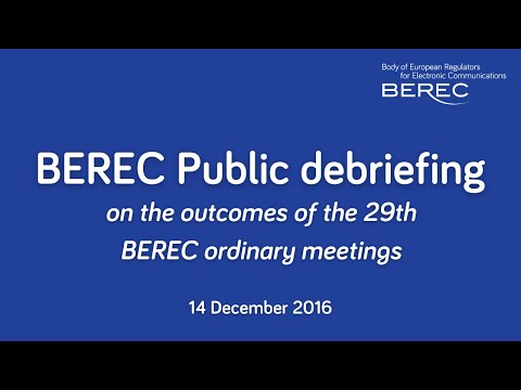 BEREC public debriefing from the 29th plenary meetings