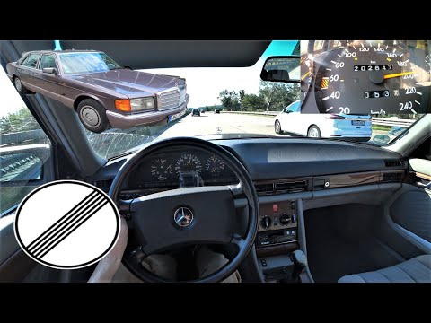 1991 Mercedes-Benz 300SE W126 manual transmission 4K POV DRIVE | High Speed ride German Autobahn