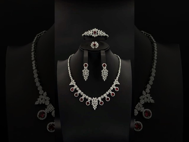 طقم زيركون فاخر بإصدار خاص دقة الماس 5 قطع بضمان على اللون GM-40671