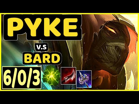 JOEY (PYKE) vs BARD - 6/0/3 KDA BOTTOM SUPPORT GAMEPLAY - NA Ranked GRANDMASTER