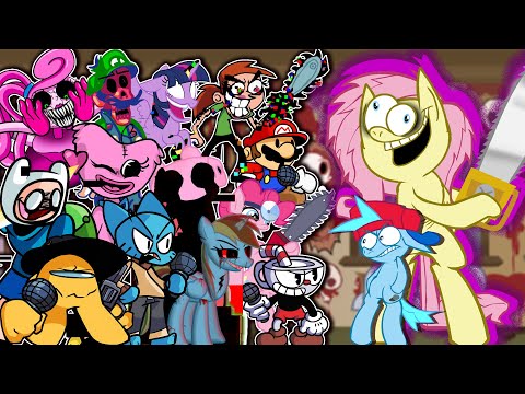 FNF VS Fluttershy - Elements Of Insanity V2 Shed Songs🎵 Kindness - But Different Characters Sing It