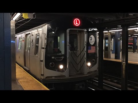 NYC Subway HD 60fps: Kawasaki R143 L Trains @ DeKalb Avenue (1/5/17)