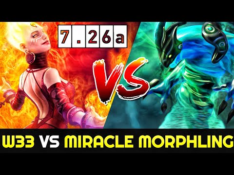 W33 10K Lina vs MIRACLE Morphling - 100% Destroyed 7.26 Dota 2