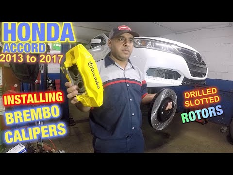 Honda Accord 2013 to 2017 Brembo Caliper Conversion Acura RL caliper Installed Brembo calipers Part4