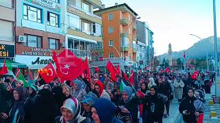 Seydişehir'de Binlerce kişi Filistin için yürüdü