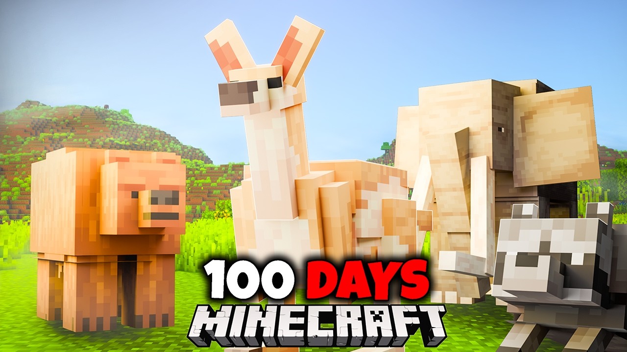 I Spent 100 Days Building A Zoo In Minecraft