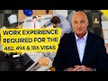 Work Experience Requirments 482, 494 and 186 visas. Can Casual or Part TIme experience be counted?