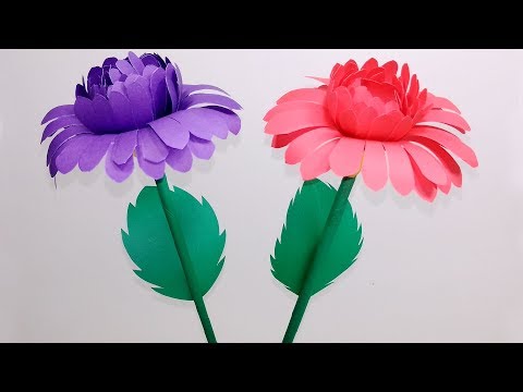 Paper Flowers | Beautiful & Easy Paper Stick Flower at Home||Stick Flower | Jarine's Crafty Creation Video