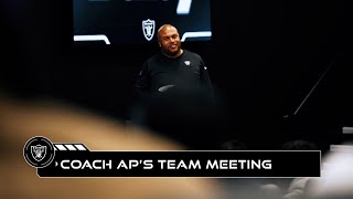 Earn the Right: Antonio Pierce's Team Meeting to Kick off Offseason Workout Program | Raiders