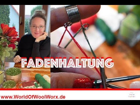 Zweifarbiges Muster stricken: Fadenhaltung mit und ohne Fingerhut