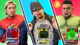 SUPER SMASH BROS ULTIMATE MOD! SPIDERMAN, BATMAN and HULK Play Smash Bros Ultimate DLC!
