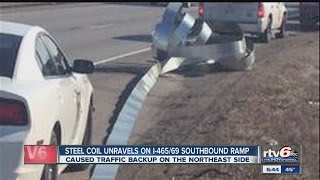 ISP: Hundreds of yards of spilled steel coil cause trouble on I-69