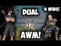 DUAL AWM GAMEPLAY! (4 WINS GOLD MODE) RULES OF SURVIVAL
