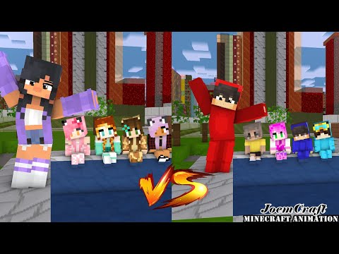 APHMAU FRIENDS DANCE CREW VS CASH FRIEND DANCE CREW | CHICKEN WINGS MEME DANCE - Minecraft Animation