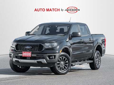 2020 Ford Ranger XLT 4WD SuperCrew 5' Box in Black for sale at Jackson's Toyota in Barrie, ON