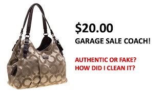 MY $20 COACH BAG - REAL OR FAKE???? AND HOW I CLEANED IT