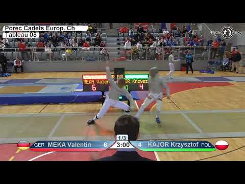 2020 xx T08 02 M S Individual Porec CRO ZC Cadets YELLOW KAJOR POL vs MEKA GER