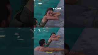 Durante a madrugada, Renata se declarou para Bissoli enquanto os dois estavam na piscina. 💕