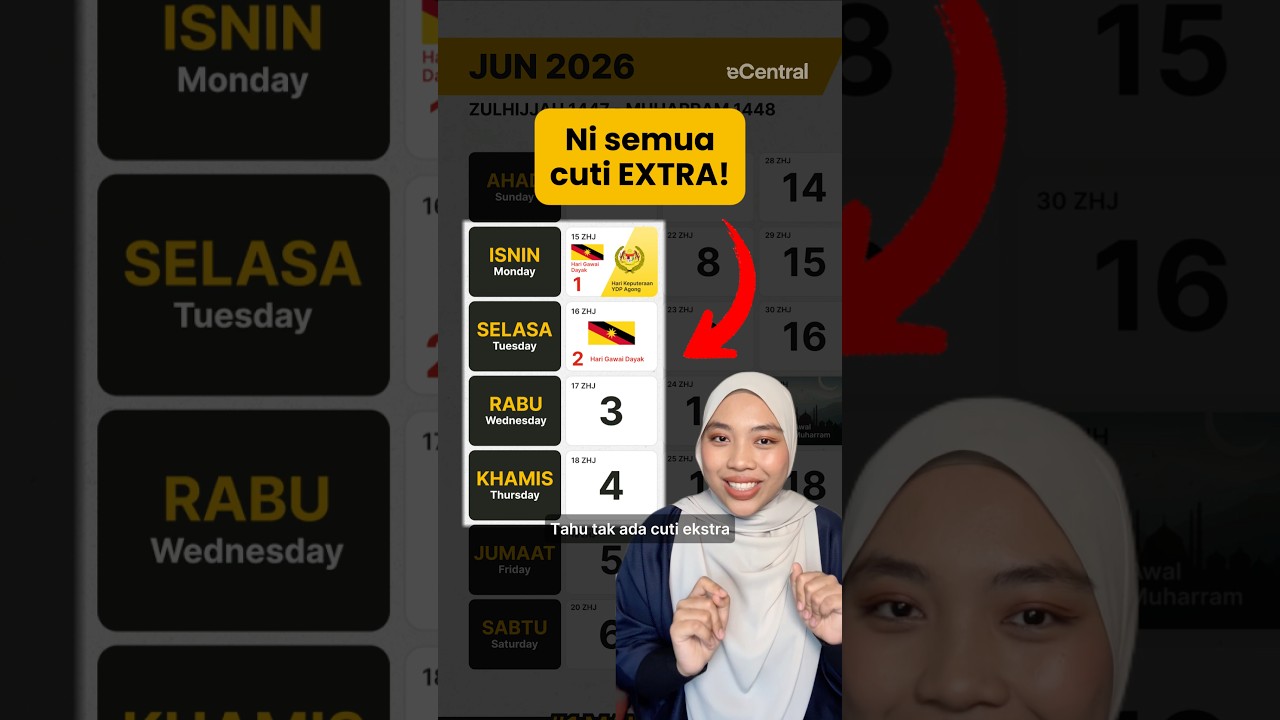 Cuti Bertindih Wesak, Gawai, Kaamatan, Hari Keputeraan Agong 2026 #cutisekolah