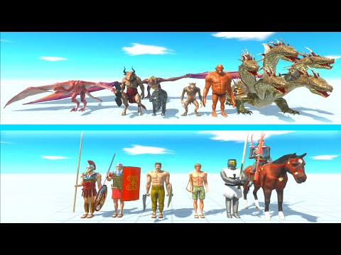 FANTASY Team vs ANCIENT HUMANS Team - Animal Revolt Battle Simulator ARBS