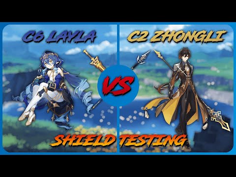 C2 Zhongli VS C6 Layla - Shield Damage Absorption Testing | Genshin Impact
