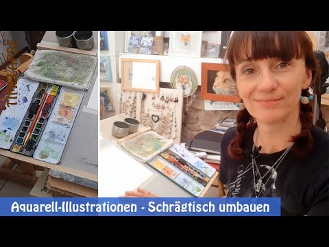 Kofferstaffelei - Schrägtisch für Aquarelle umbauen