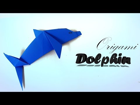 Origami Dolphin 🐬 - How to make an easy Origami Dolphin step by step tutorial for beginners & kids