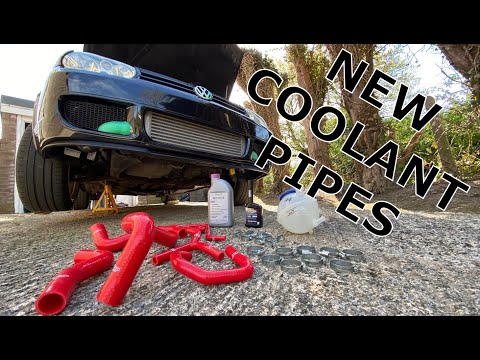 FITTING NEW SILICONE COOLANT PIPES ON MY GOLF MK4 *ENGINE BAY DRESS UP*