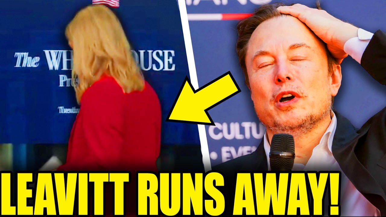 Leavitt RUNS From Press After Confronted Over Elon DR*G Scandal!