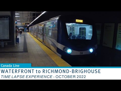 🚇 TransLink SkyTrain - Time Lapse Experience - Canada Line - Waterfront to Richmond-Brighouse