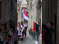 Albanian flag in middle of Serbian nationalists