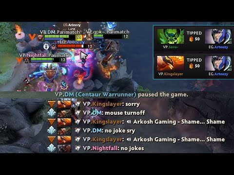 VP's "Mouse Pause" after Killing Arteezy (DM's POV)