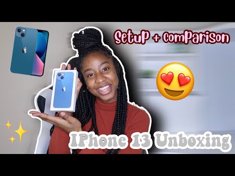 IPhone 13 "BLUE" UNBOXING & REVIEW! || Setup + Accessories || XR & IPHONE 13 Comparison ✨