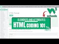 HTML Coding 101: 02 Elements and Attributes in HTML | W3Schools HTML Tutorial