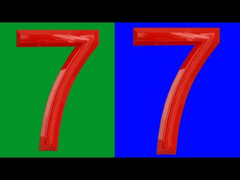 SPINNING NUMBER 7 GREEN SCREEN AND BLUE SCREEN EFFECT