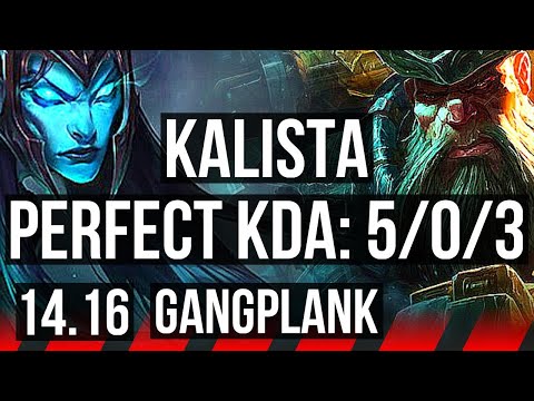 KALISTA vs GANGPLANK (TOP) | 5/0/3, 1400+ games | BR Master | 14.16