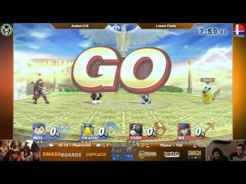 Avalon U-III - S1-14 + PikaForLife Vs. Yikarur + Yoh - Losers Finals - Smash 4 Doubles