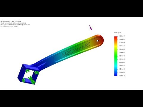Solidworks simulation tutorial : Solidworks structural analysis of square spanner