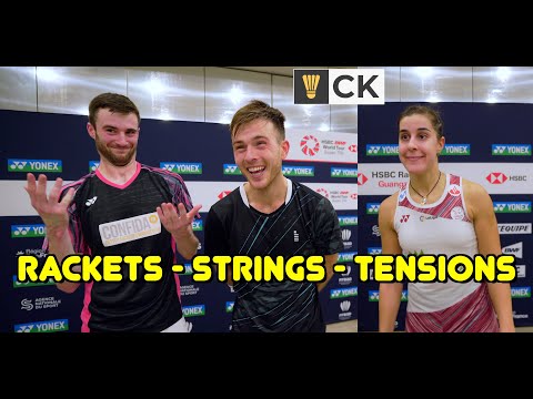 Badminton Racket, Strings & Tensions of badminton players from Spain, England, Scotland, Canada, USA