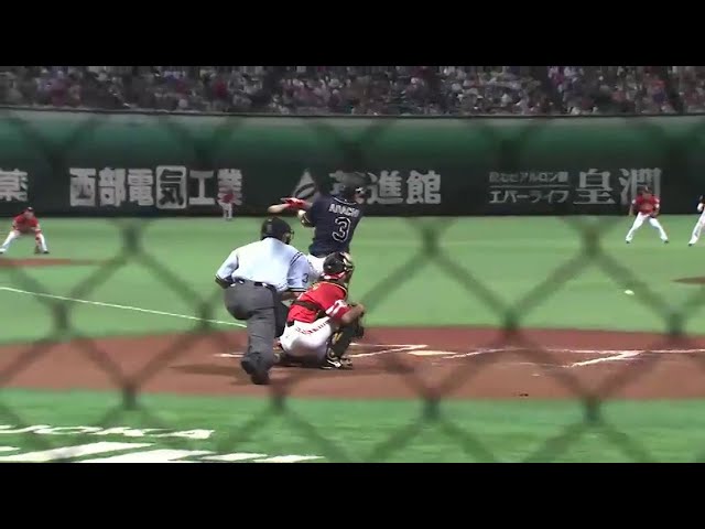 6回表 バファローズ・安達 センター前タイムリーでホークス岩嵜をノックアウト!! 2014/7/10 H-Bs