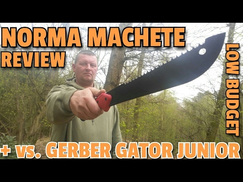 ✔NORMA MACHETE f. €12,99 REVIEW / vs. Gerber Gator Junior / LOW BUDGET MACHETE / Discount Bushcraft