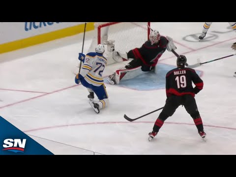 Hurricanes' Bussi Robs Sabres' Thompson From Point-Blank Range