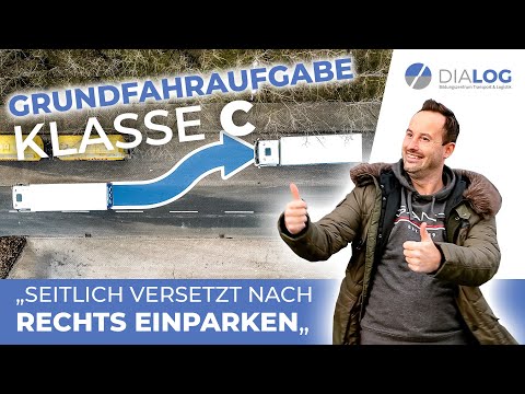 Reversing into a parallel parking space on the right | Basic driving maneuver for Class C/truck e...