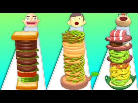 SANDWICH RUNNER vs PANCAKE RUN vs NOODLE RUN - Max Level Triple Gameplay New Video