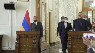 Remarks by Foreign Minister of Armenia Ararat Mirzoyan during the joint press conference with Foreign Minister of Iran Hossein Amir Abdollahian