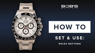 How To Use Your Rolex Daytona - Set & Change Time, Chronograph | Bob