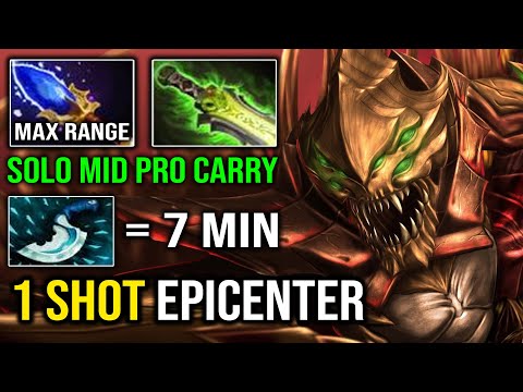 WTF 7Min Blink Solo Mid Sand King Crazy 1 Shot Epicenter with Insane Burst DPS Dota 2