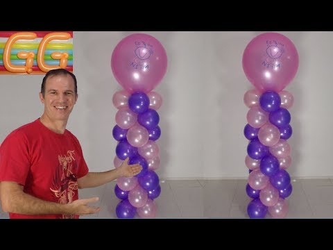 , title : 'como hacer columnas de globos - decoracion con globos - arreglos con globos'