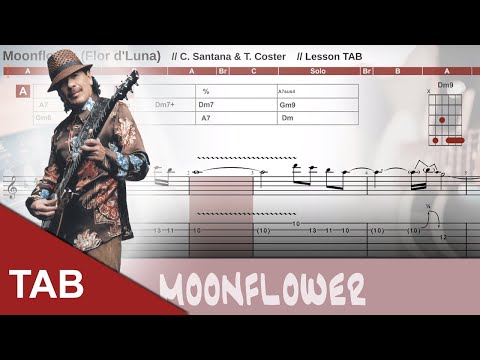 Moonflower (Flor de Luna) - Santana - Guitar Tab Lesson with chords