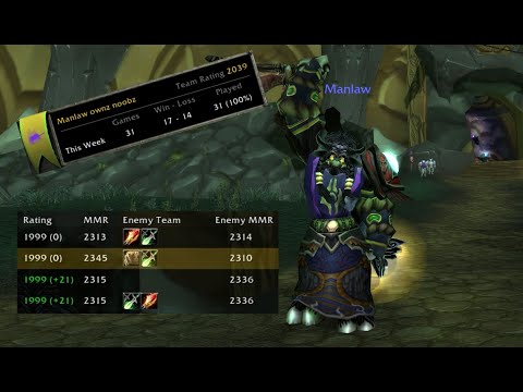 2k Game on the Druid(2350 MMR) - TBC Classic Arena 2v2 Warrior Druid